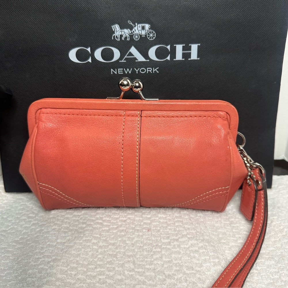 Coach Orange Wristlet Clutch - Picture 7 of 16